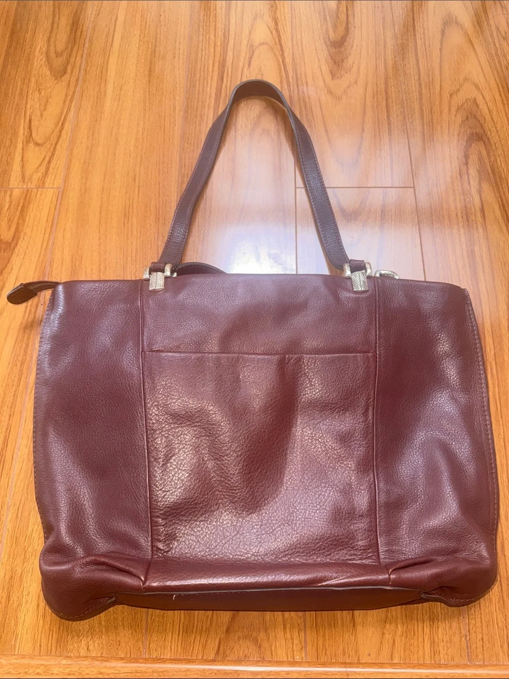 Brighton Burgundy Double-Handle Shoulder Tote with Heart Charm